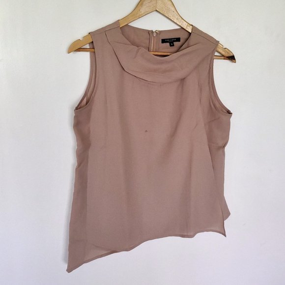 Park Avenue high neck semi casual beige nude top with lining attached & back zip - Picture 2 of 6